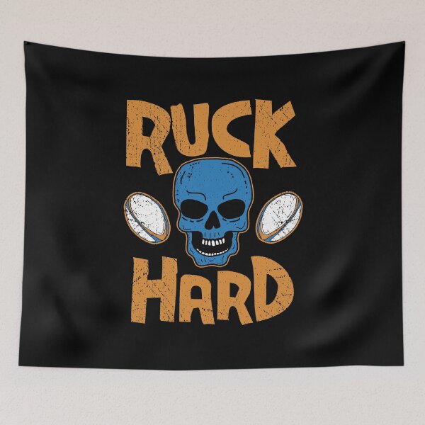 Item preview, Ruck Hard, Funny Rugby Player Skull pun designed and sold by Dan66.