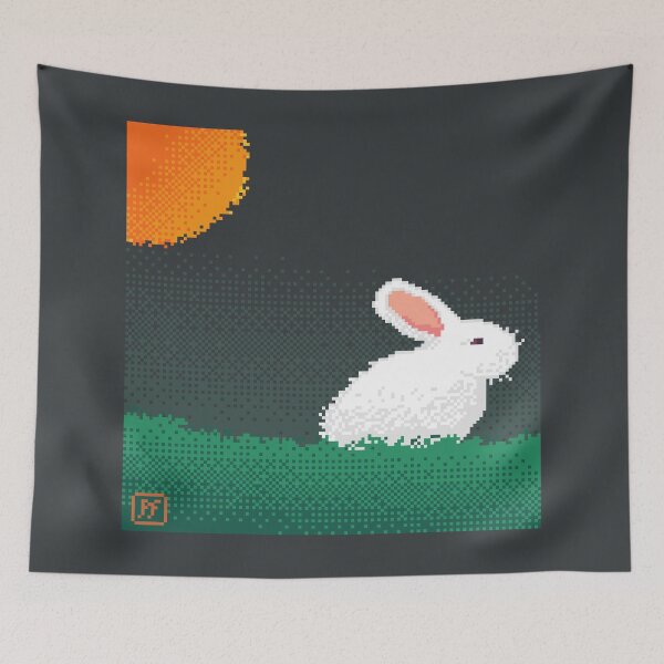 Item preview, Fuzzy Bunny Pixel Art designed and sold by PhonoForest.
