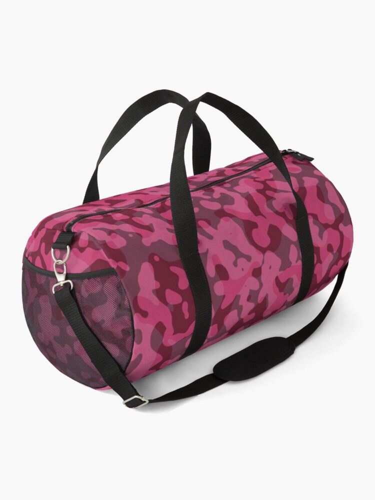 Pink camo shop duffle bag