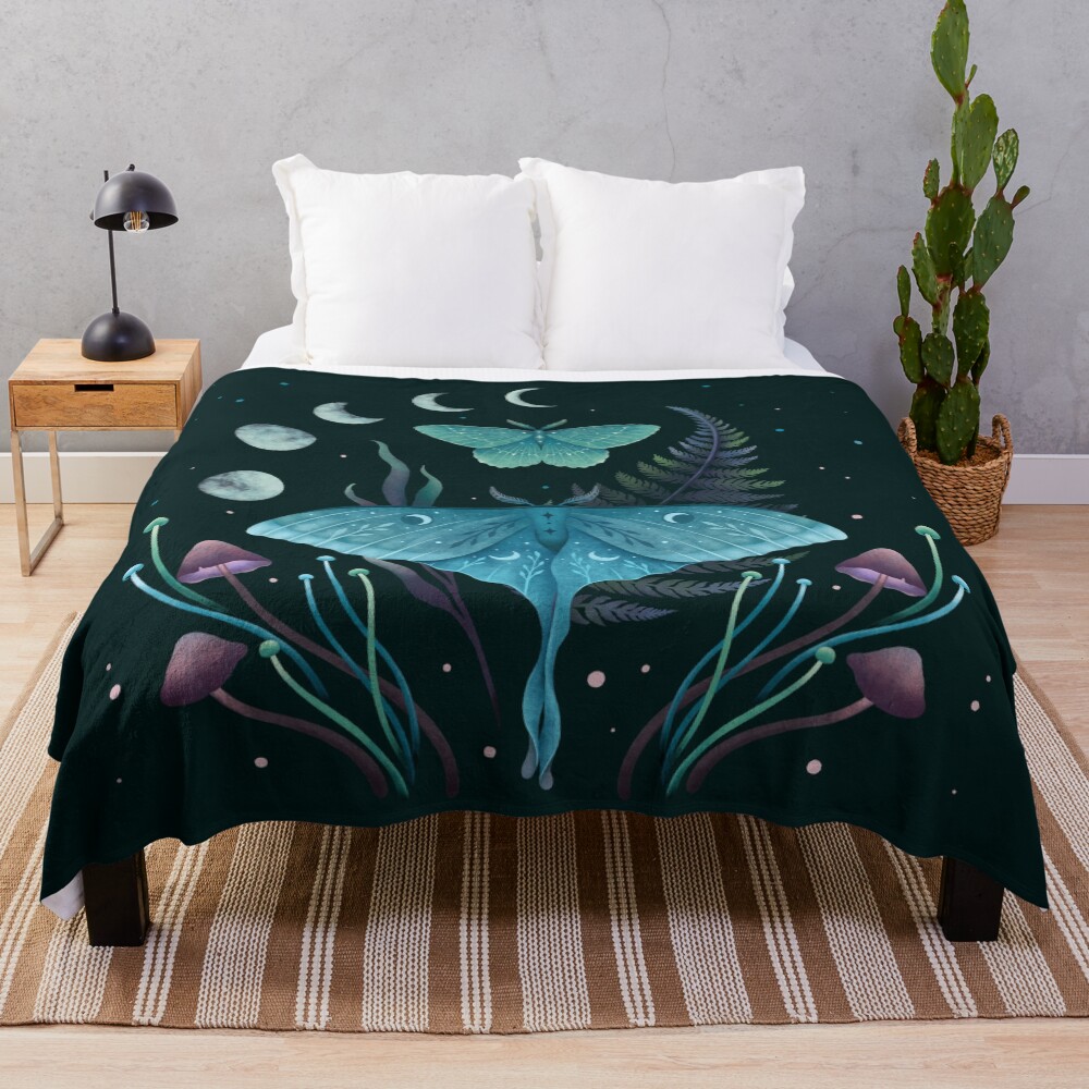 Luna and Emerald Throw Blanket