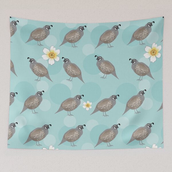 Artikelvorschau, Kalifornische Wachtel mit Blumenmuster entworfen und verkauft von TheWaterBirds.