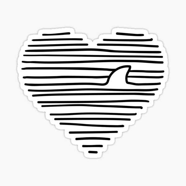 Item preview, Love Shark Minimalist Line Drawing Shark Fin Gift designed and sold by Teeleo.