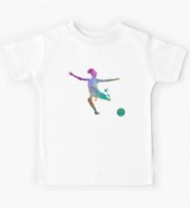 Frauenfußballspieler 03 im Aquarell Kinder T-Shirt