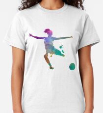 Woman soccer player 03 in watercolor Classic T-Shirt