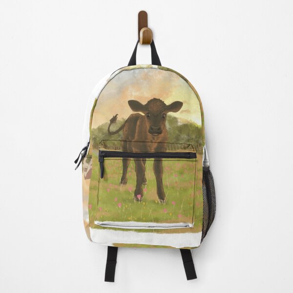Item preview, Cute baby cow in flower pastureland designed and sold by LaGode.