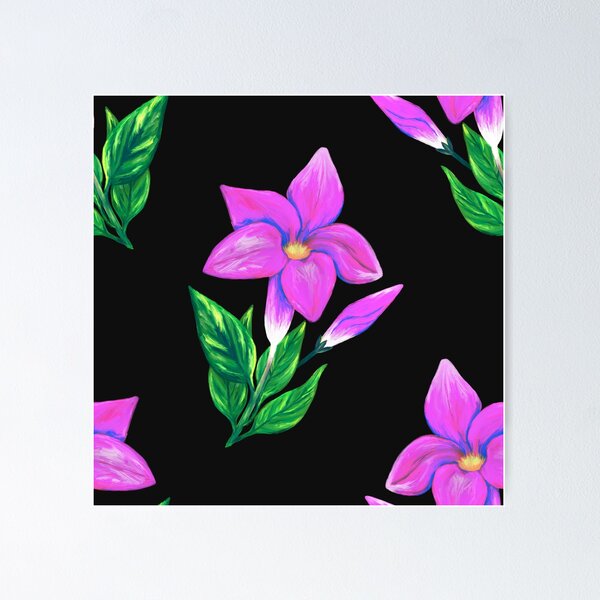 Item preview, Patrón de flores fucsia Mandevilla designed and sold by Kraina.