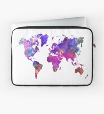 World map in watercolor Laptop Sleeve