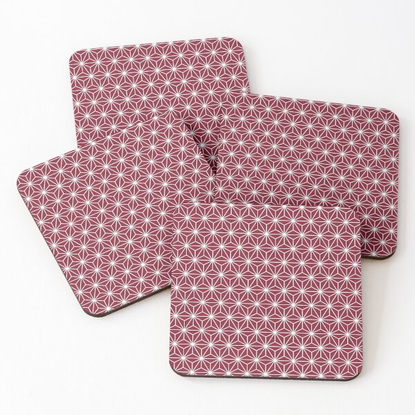 Item preview, Antique Ruby Red White Asanoha - Japanese Traditional Pattern designed and sold by KinitaDesign.