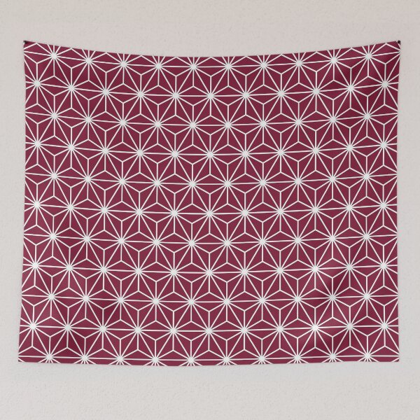 Item preview, Claret Red White Asanoha - Japanese Traditional Pattern designed and sold by KinitaDesign.