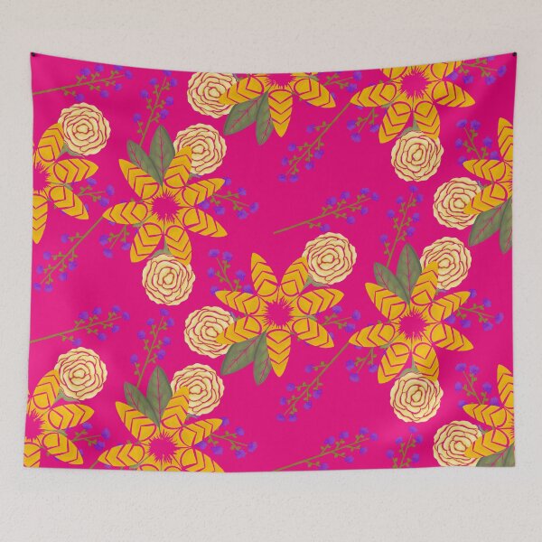 Item preview, Chevron floral (Hot Pink) designed and sold by AmberAzbell.