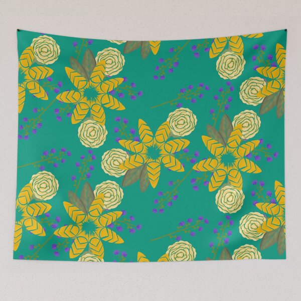 Item preview, Chevron floral (Teal) designed and sold by AmberAzbell.