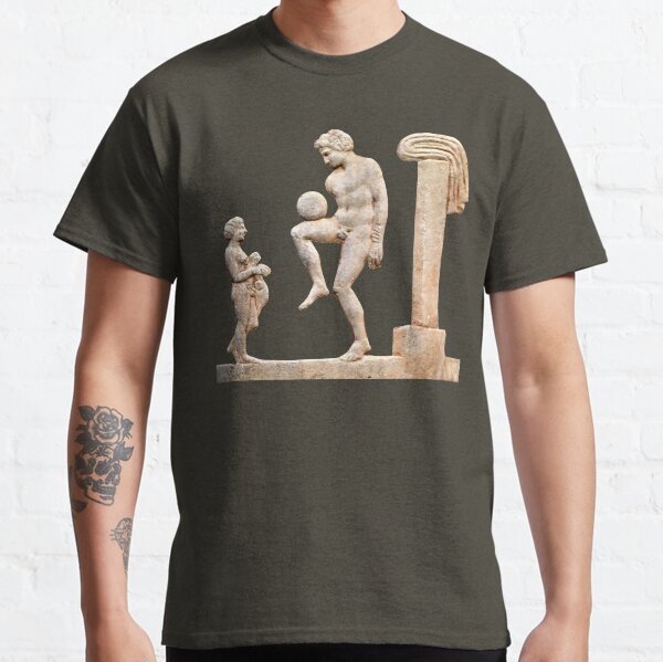 Ancient Greek Football/Soccer Player (On Green) Classic T-Shirt