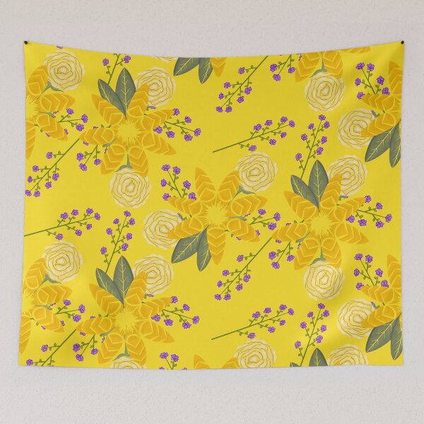 Item preview, Chevron floral (Yellow) designed and sold by AmberAzbell.