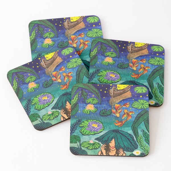 Item preview, Water lilies, women in nature designed and sold by nikol-artmne.