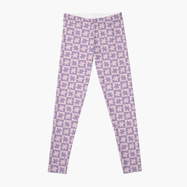 Purple and White Checkered Leggings, Zazzle