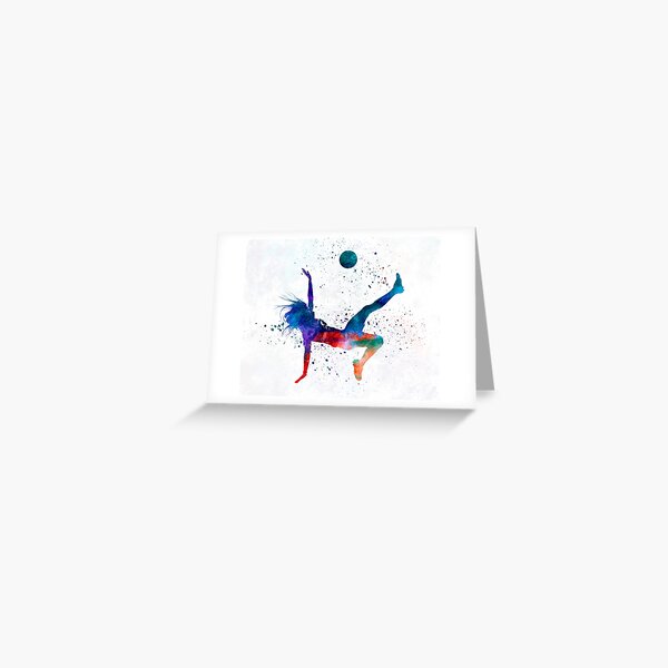 Woman soccer player 08 in watercolor Greeting Card