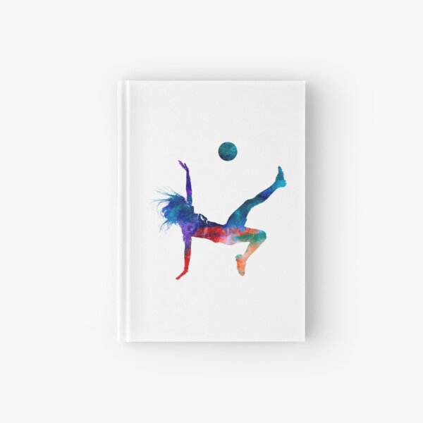 Woman soccer player 08 in watercolor Hardcover Journal