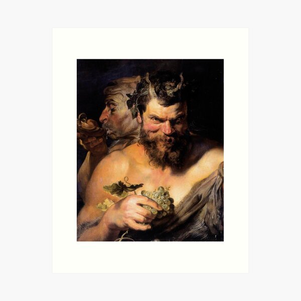 Aperçu de l'œuvre Deux satyres, de Pierre Paul Rubens créée et vendue par VintageArtDesg.