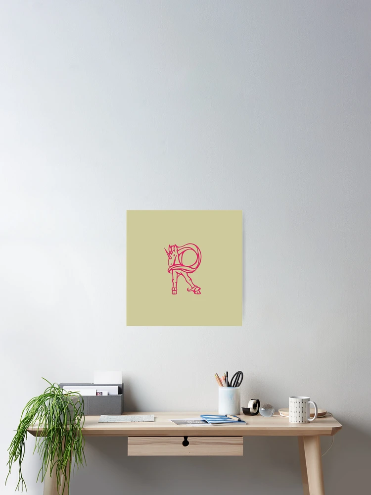 Thumbnail 2 of 3, Poster, Unicorn Initial Monogram R designed and sold by Rajeev Singh.
