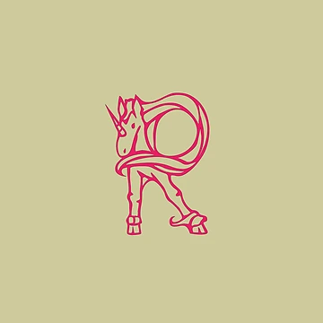 Artwork thumbnail, Unicorn Initial Monogram R by Rajeev Singh