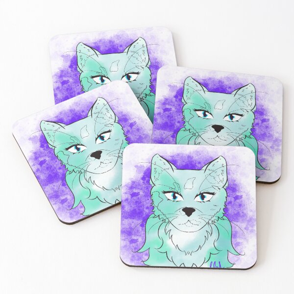 Item preview, Turquoise Speckled Cat with Turquoise Eyes designed and sold by LoveLongLetter.