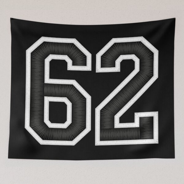 Item preview, 62 Black Jersey Sports Number sixty-two Football 62 designed and sold by elhefe.