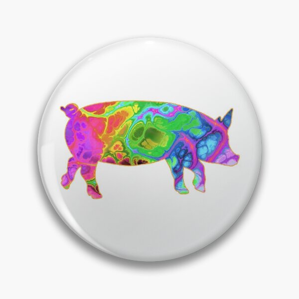 Item preview, Rainbow Marbled Gold Lined Pig designed and sold by Lori P.