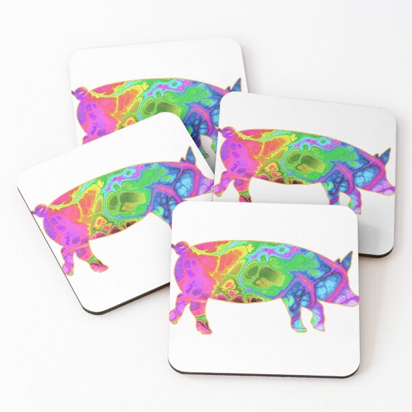 Item preview, Rainbow Marbled Gold Lined Pig designed and sold by Lori P.