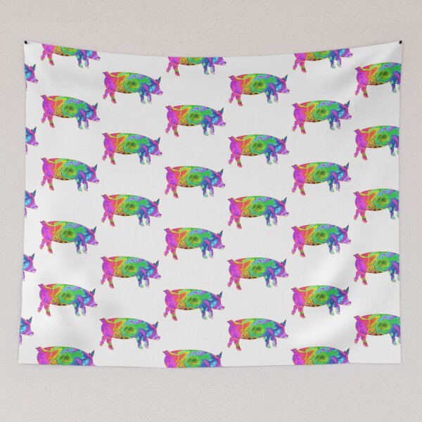 Item preview, Rainbow Marbled Gold Lined Pig designed and sold by Lori P.