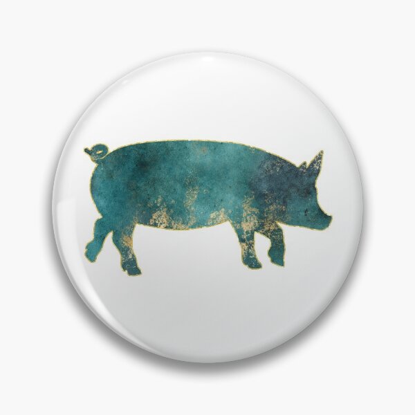 Item preview, Grungy Teal Gold Lined Pig designed and sold by Lori P.