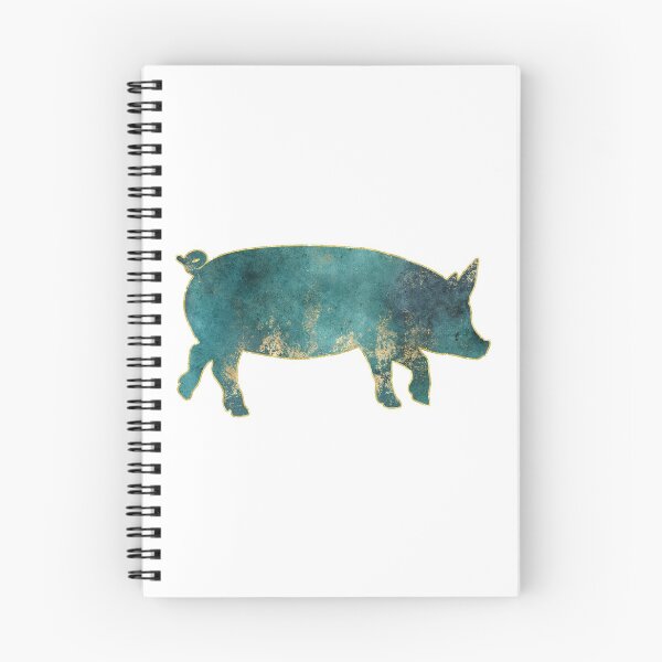 Item preview, Grungy Teal Gold Lined Pig designed and sold by Lori P.