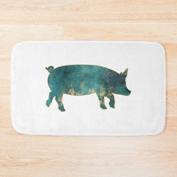 Item preview, Grungy Teal Gold Lined Pig designed and sold by Lori P.