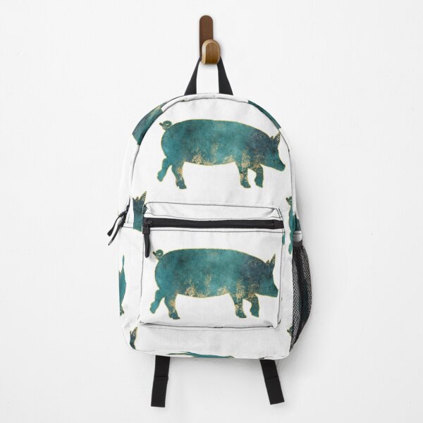 Item preview, Grungy Teal Gold Lined Pig designed and sold by Lori P.