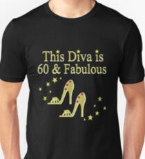 GLITTERY GOLD 60 AND FABULOUS Unisex T-Shirt