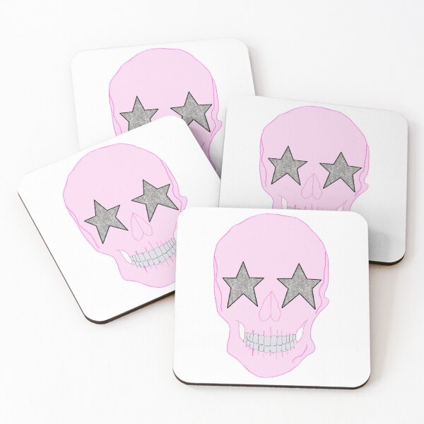 Item preview, pink star eyed skull designed and sold by mollsdesignss.