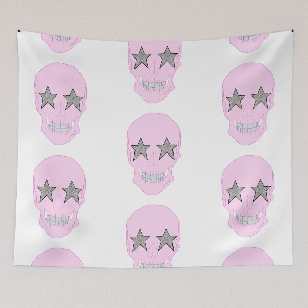 Item preview, pink star eyed skull designed and sold by mollsdesignss.