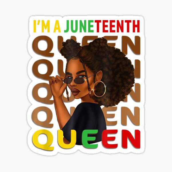 "Junenth Queen Swag Black Melanin Natural Hair Afro" Sticker for Sale
