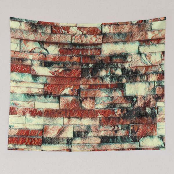 Item preview, GALATHI Red Stone Wall designed and sold by Galathi Designs.