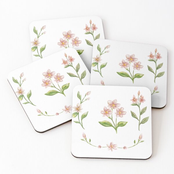Item preview, watercolor sampaguita flowers pack on beige background  designed and sold by Amalzaki.