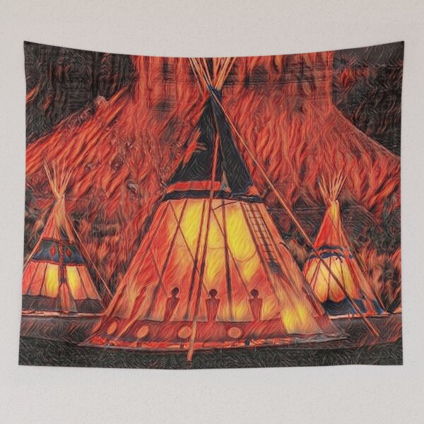 Item preview, GALATHI Teepee - Flames Indian Tents - Outdoors designed and sold by Galathi Designs.