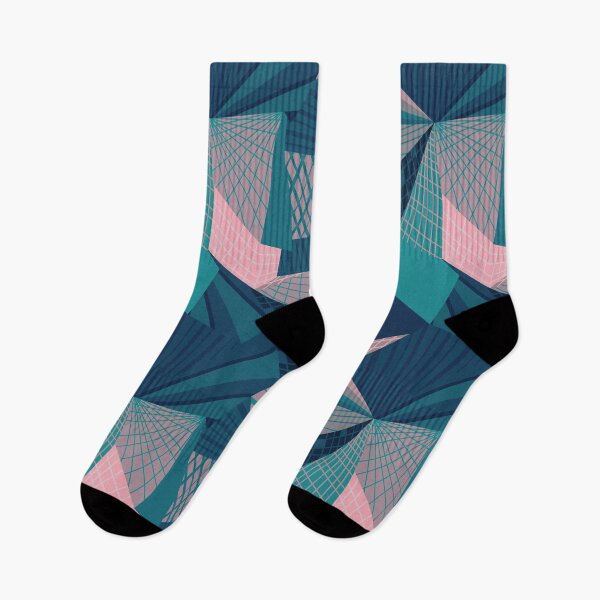 Item preview, Geometric Patchwork Pattern - Pink and Teal designed and sold by Squarebird.