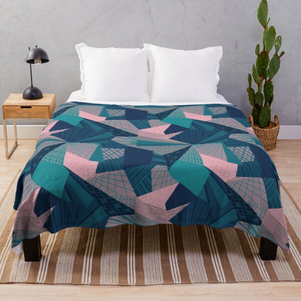 Item preview, Geometric Patchwork Pattern - Pink and Teal designed and sold by Squarebird.