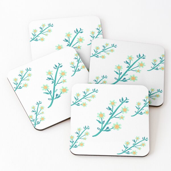 Item preview,  Blue and yellow watercolor sampaguita flowers pack on white background  designed and sold by Amalzaki.