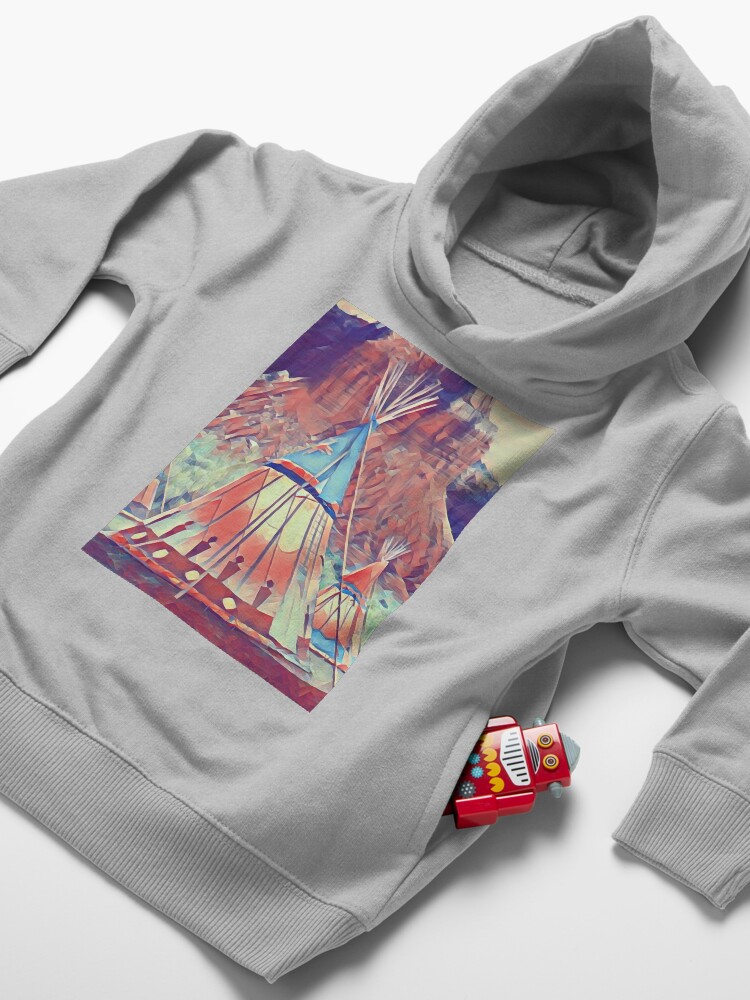 Alternate view of GALATHI Teepee - Painting Indian Tents - Outdoors Toddler Pullover Hoodie