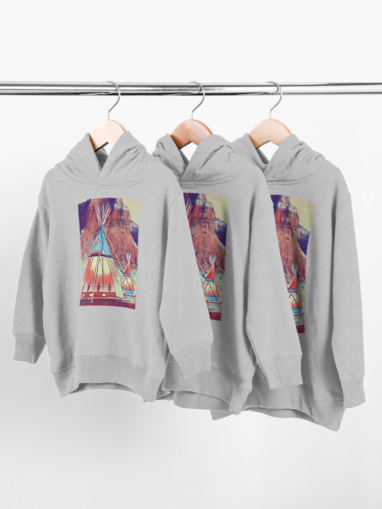 Alternate view of GALATHI Teepee - Painting Indian Tents - Outdoors Toddler Pullover Hoodie