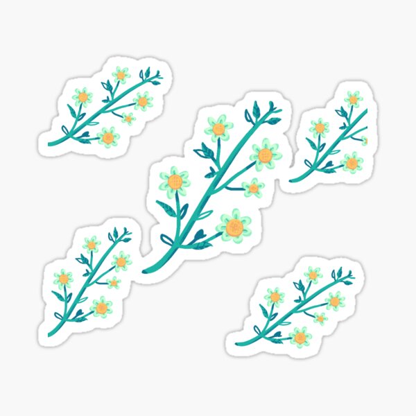 Sampaguita, flower portrayed in a stamp, flower stamps Sticker for Sale  by MVPrintsPH