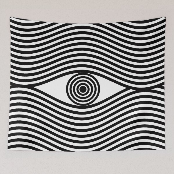Item preview, Abstract artistic eye with wavy line pattern fashionable  designed and sold by KARTICK DUTTA.