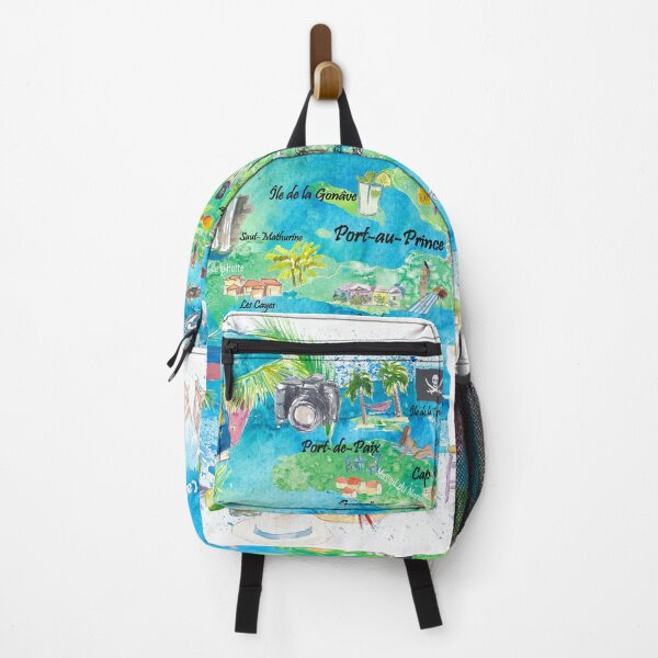 Item preview, Haiti Illustrated Island Travel Map with Roads and Highlights designed and sold by artshop77.