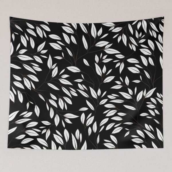 Item preview, Black white seamless floral pattern designed and sold by Dear-Ashlin.