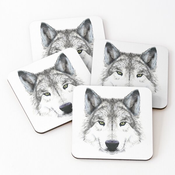 Artikelvorschau, grauer und weißer Wolf, Hund Polarwolf, Kunst, Druck, entworfen und verkauft von Senior-Kuzmin.